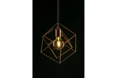 Dekor Rosa gylden geometrisk hængelampe bestående af 2 messing kuber 3376