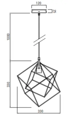 Dekor Rosa gylden geometrisk hængelampe bestående af 2 messing kuber 3376