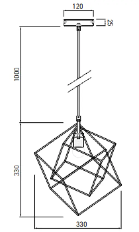 Decor Rosa geometric gold pendant lamp composed of 2 brass cubes 3376