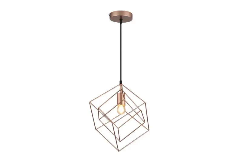 Decor Rosa geometric gold pendant lamp composed of 2 brass cubes 3376