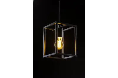 Decor Diu sort geometrisk hængelampe med 1 lyskilde bredde 15 cm 3598