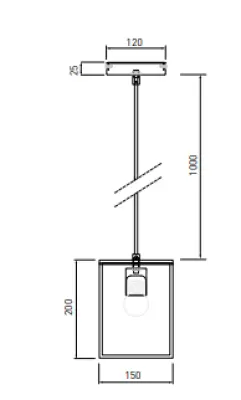 Decor Diu sort geometrisk hængelampe med 1 lyskilde bredde 15 cm 3598