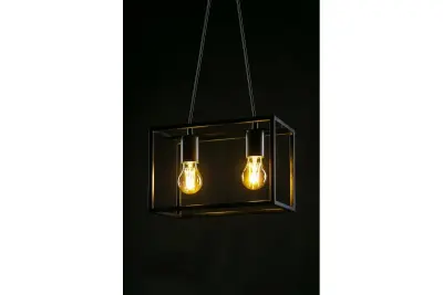 Decor Diu sort geometrisk hængelampe med 2 lyskilder bredde 30 cm 3628