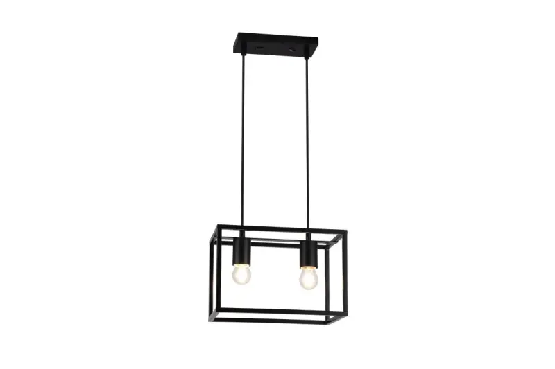 Decor Diu black geometric pendant lamp with 2 light sources width 30 cm 3628