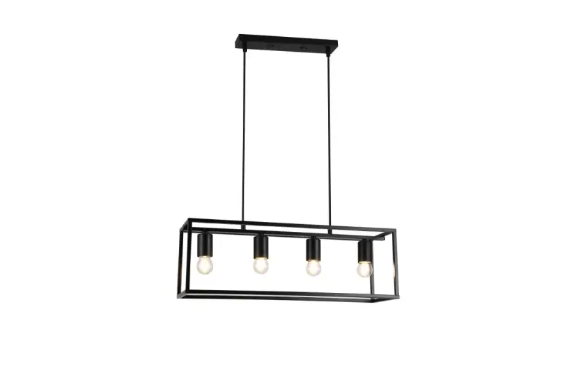 Decor Diu black geometric pendant lamp with 4 light sources width 60 cm 3635