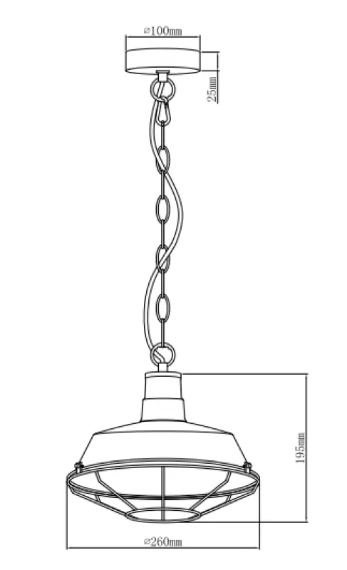 Decor Lars sort pendel med industrielt sort gitter, diameter 26 cm 2233