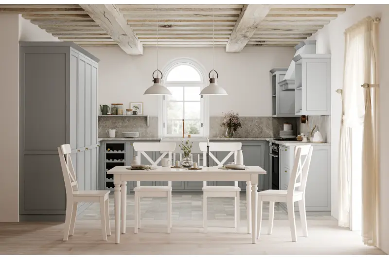 Decoreer Mees hvid metal hængelampe med skærmfastgørelse i form af petroleumslampe 2332