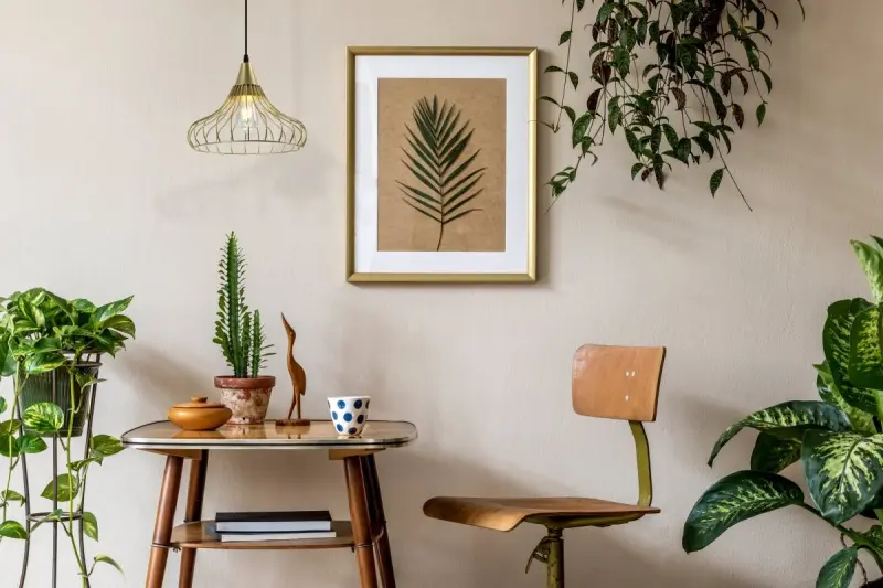 Dekor Lotte gylden kegleformet vintage trådhængelampe 2646