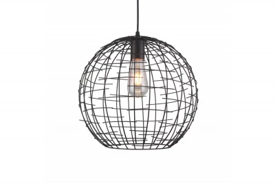 Dekor Viela sort guldtrådsformet metalpendellampe kugleformet diameter 35 cm 6996