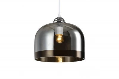 Cilindrisk sort hængelampe i glas fra Decor Lati, diameter 23,5 cm 7122