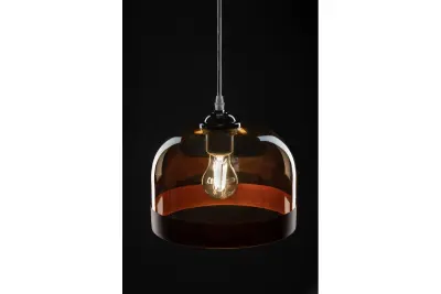 Decor Lati cylindrisk ravfarvet pendellampe glas diameter 23,5 cm 7146