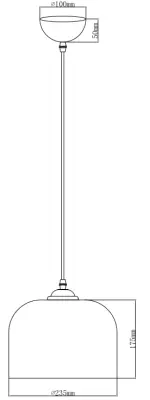 Decor Lati cylindrisk ravfarvet pendellampe glas diameter 23,5 cm 7146