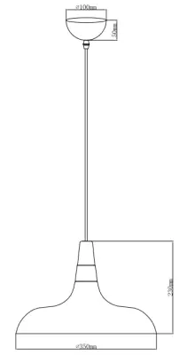 Decor Skandi moderne hvid pendellampe 35 cm diameter 7504