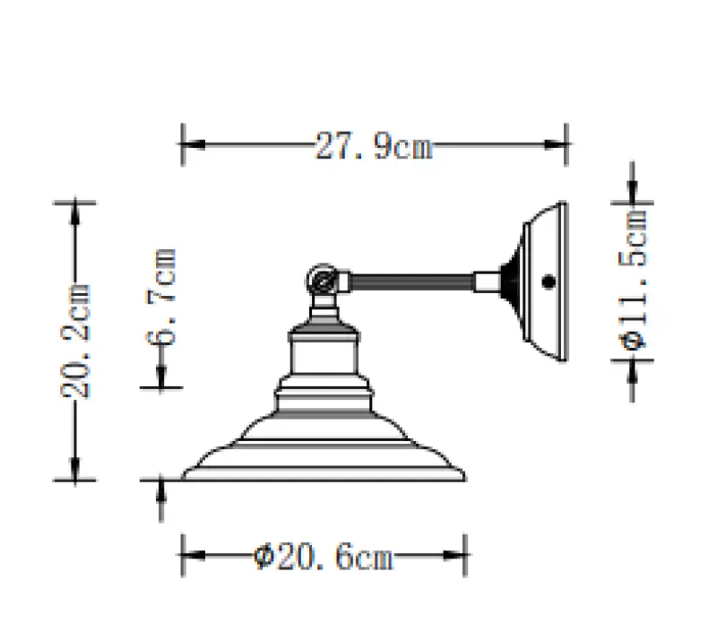 Decor Loret justerbar grå væglampe 20 cm diameter 7826