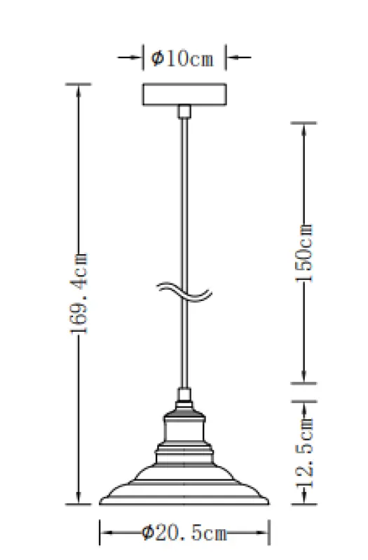 Dekor Loret tidløs sort hængelampe 20,5 cm i diameter 8731