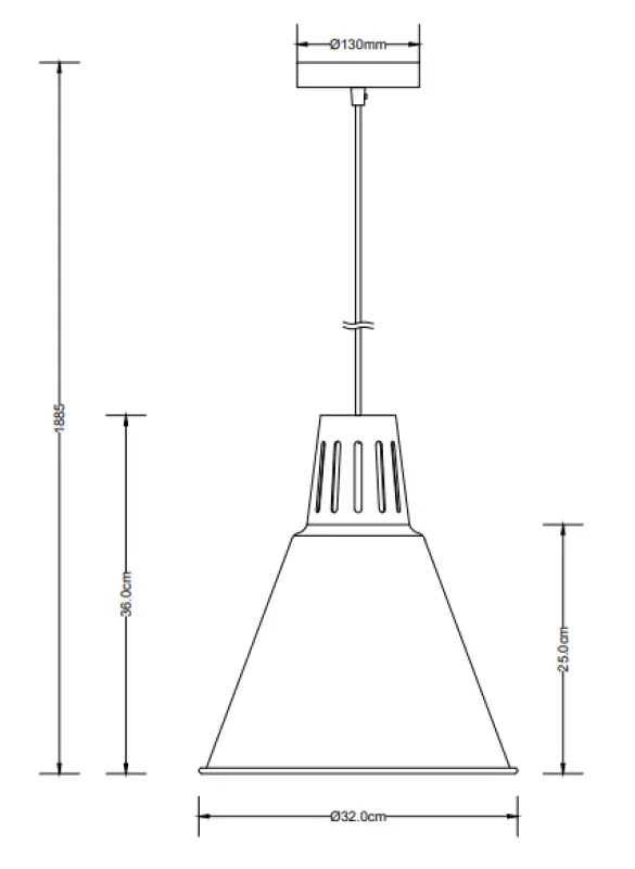 Decor Gianni stilfuld helt sort hængelampe 32 cm i diameter 8136