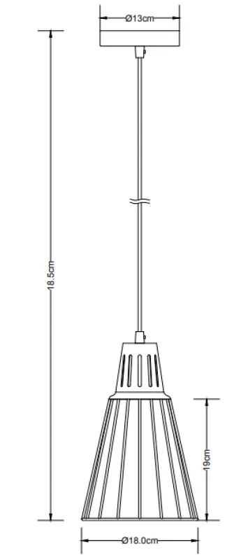 Dekor Kaliope moderne hvid kobber trådhængelampe 18 cm diameter 8235