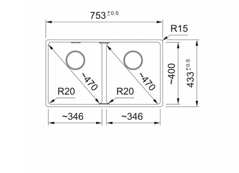 Franke Maris MRG 120-35-35 Fragranite sort udgave mat sort dobbelt nedfældningsskål undermontering