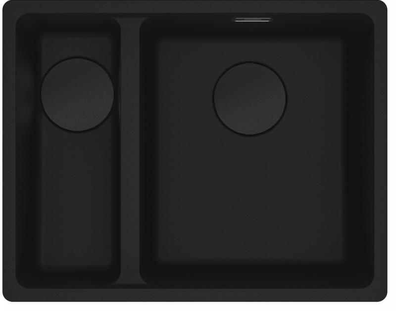 Franke Maris MRG 160-34-15 Fragranite sort udgave mat sort underskabsvask stor skål til højre