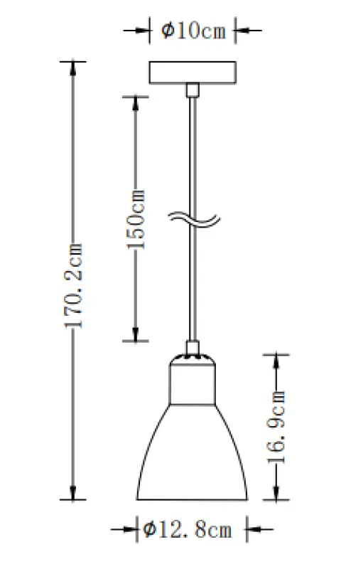 Decor Etore hvid hængelampe med hvid ledning 1983