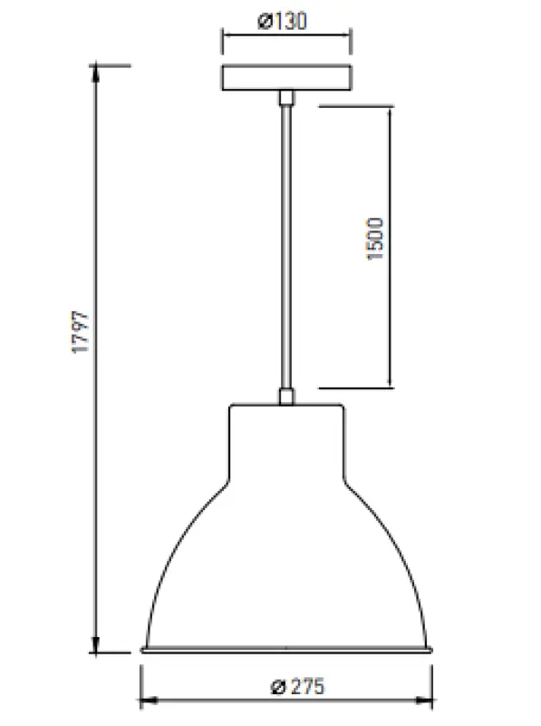 Dekor Dante sort mat hængelampe med hvid inderside, diameter 27,5 cm 2119