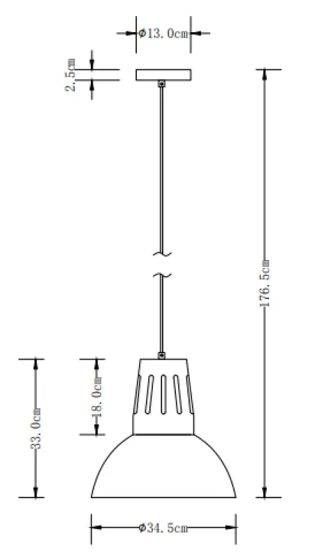 Decor Artemia grå pendel med industriel finish, 34,5 cm diameter, 2447
