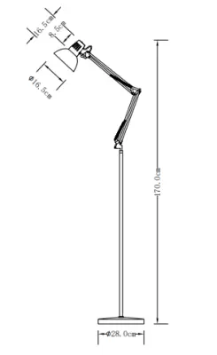 Decor Artemia hvid gulvlampe lang metalarm diameter 16,5 cm 2409