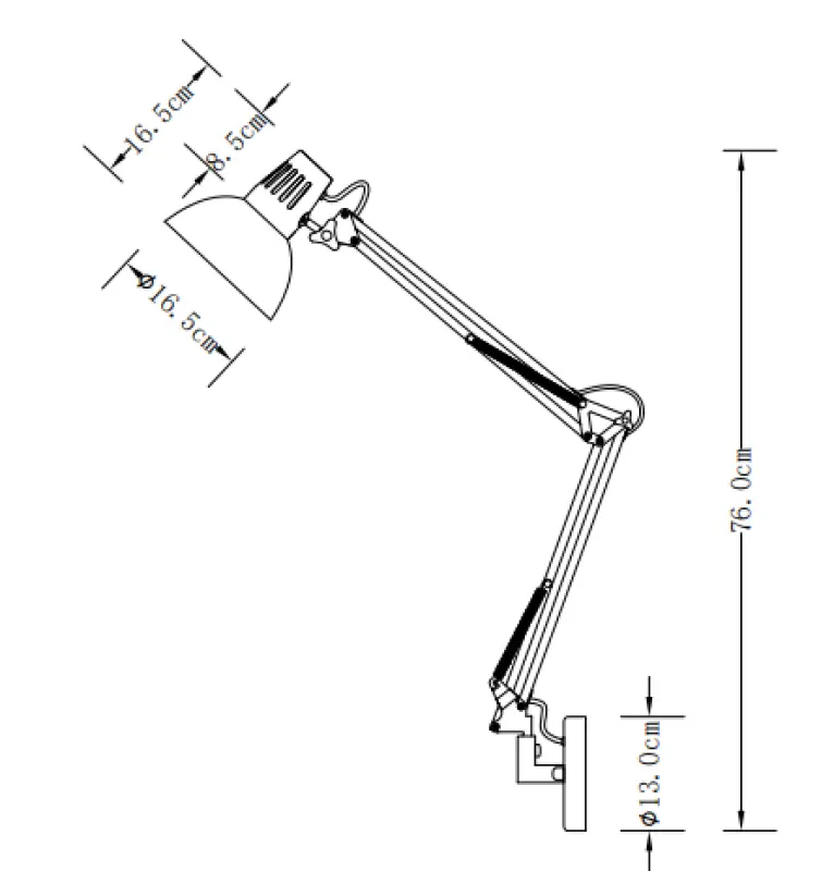 Decor Artemia sort væglampe med metalarm og hvid inderside, diameter 16,5 cm 2270