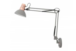 Decor Artemia grå væglampe med metalarm og hvid inderside, diameter 16,5 cm 2157