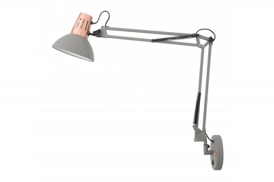 Decor Artemia grå væglampe med metalarm og hvid inderside, diameter 16,5 cm 2157
