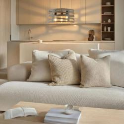 Decor Marisa grå pendellampe med tilspidsede horisontale mellemrum, maks. 3 lyskilder, diameter 40 cm, 2607