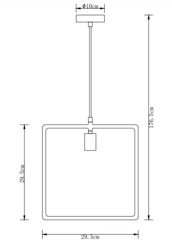 Decor Lija hvid en-punkts firkantet hængelampe 2690