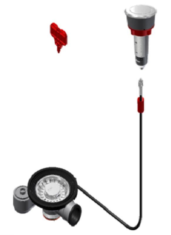 Franke afløbssæt til vask med integreret afløb (turbo) med automatisk tømning og rustfri ståltrykknap 1208957709