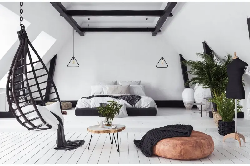 Decor Gija sort en-punkt trekantet hængelampe 2621