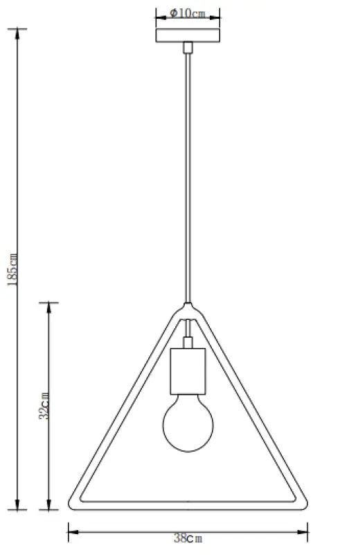 Decor Gija sort en-punkt trekantet hængelampe 2621
