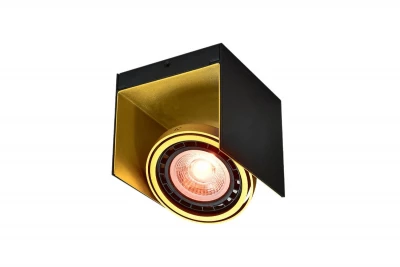 Dekor Verso sort-guld loftlampe med bevægelig hoved 1 lyskilde 4199