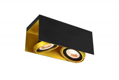 Decor Verso sort-guld loftlampe med bevægeligt hoved to lyskilder 4212