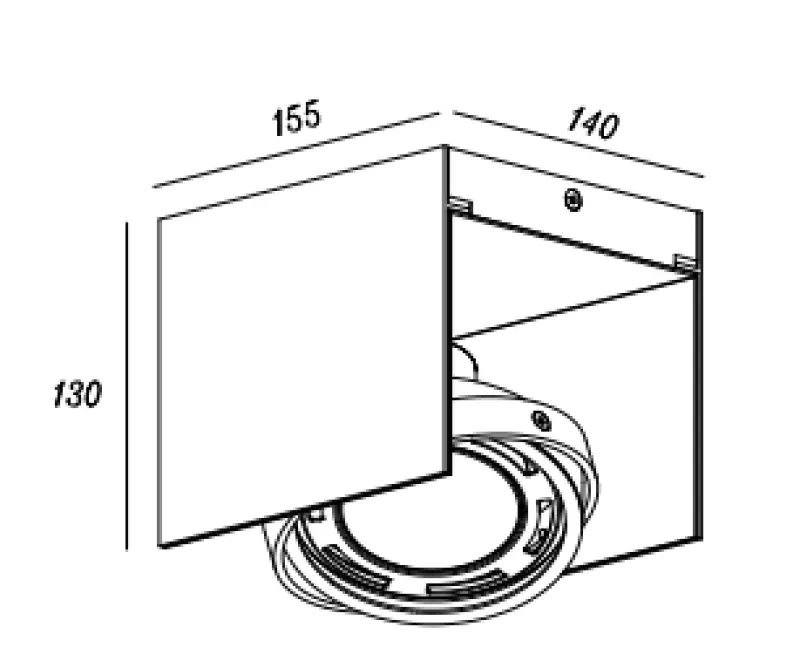 Dekor Verso sort hvid loftlampe med bevægelig lampehoved 1 lyskilde 4236