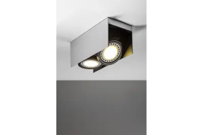 Décor Verso sort-hvid loftlampe med bevægelig hoved 2 lyskilder 4250