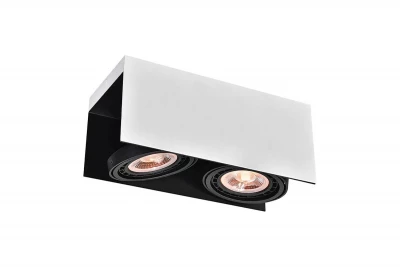 Décor Verso sort-hvid loftlampe med bevægelig hoved 2 lyskilder 4250