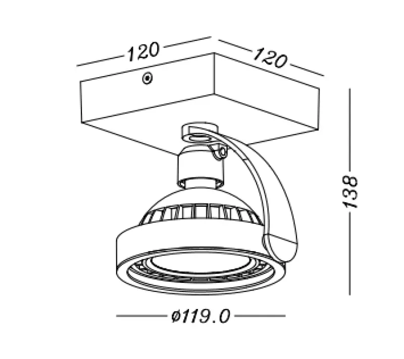 Decor Wally loftlampe eller væglampe antracit med bevægelig hoved 1 lyskilde 4281
