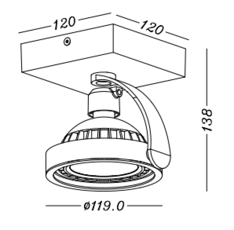 Dekor Wally loft- eller væglampe hvid med bevægelig hoved 1 lyskilde 4342