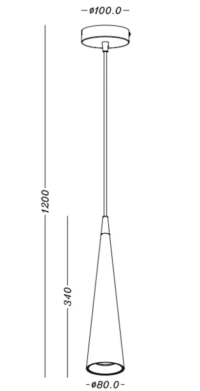 Dekor Evi konisk aluminiums pendel lampe hvid 4397