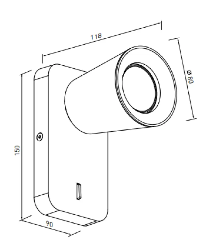 Decor Elli moderne hvid væglampe med afbryder 4434