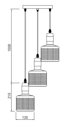 Décor Bellis sort gylden cylindrisk pendellampe med 3 lyskilder 4680