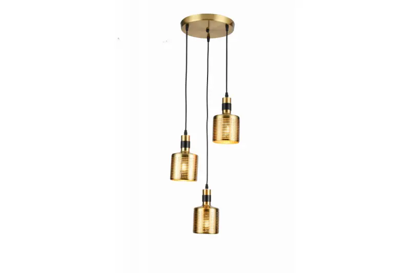 Décor Bellis sort gylden cylindrisk pendellampe med 3 lyskilder 4680