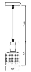Dekor Bellis hvid guld cylindrisk pendellampe med 1 lyskilde 4574