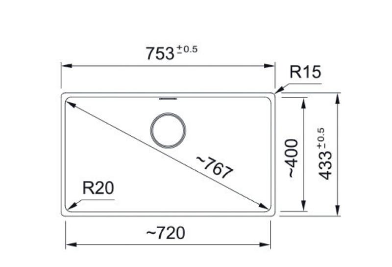 Franke Maris MRG 110-72 Fragranite Matt Black Undermount Sink