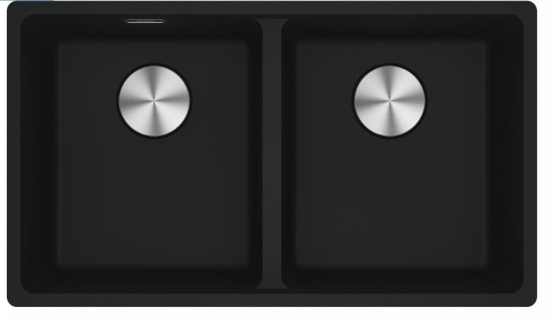Franke Maris MRG 220-35-35 Fragranite Matt Black Double Sink Flush Mount