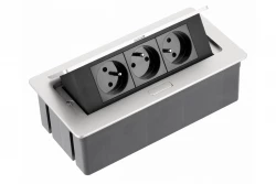 Indux Flip Medium køkken stikkontakt jordforbindelse i arbejdspladen eller overskabet aluminium med 3 stikkontakter 1208957846
